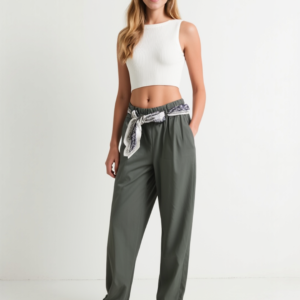 HLAČE PAMUČNE SA SATENSKIM REMENOM